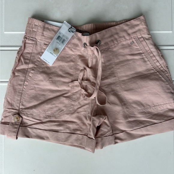 Calvin Klein Pants - NWT Calvin Klein Women’s Linen Blend Shorts Light Pink Size 2